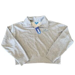 Prince Pickleball Women's Quarter Zip Cropped Pullover Sweater Grey